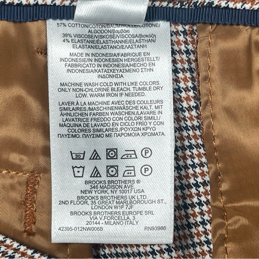 Brooks Brothers Women’s Straight Leg Dress Pant Mid Rise Camel Brown Hounds Sz6 - Picture 8 of 9